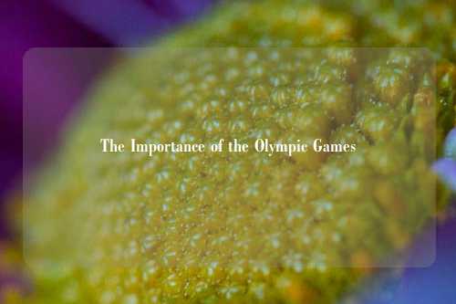 The Importance of the Olympic Games